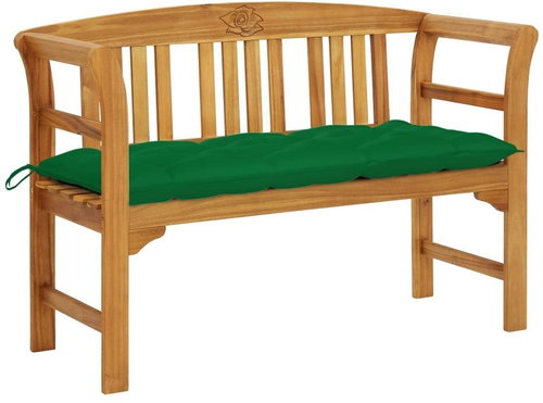 Garden bench with cushion 120 cm solid acacia wood 3064313 - Garden Bench - Main image