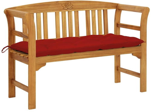 Garden bench with cushion 120 cm solid acacia wood 3064314 - Garden Bench - Main image