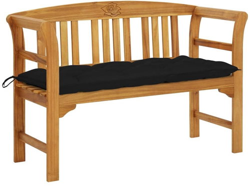 Garden bench with cushion 120 cm solid acacia wood 3064315 - Garden Bench - Main image