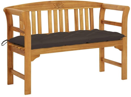 Garden bench with cushion 120 cm solid acacia wood 3064316 - Garden Bench - Main image