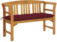 Garden bench with cushion 120 cm solid acacia wood 3064317 - Garden Bench