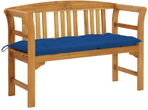 Garden bench with cushion 120 cm solid acacia wood 3064318 - Garden Bench - Main image
