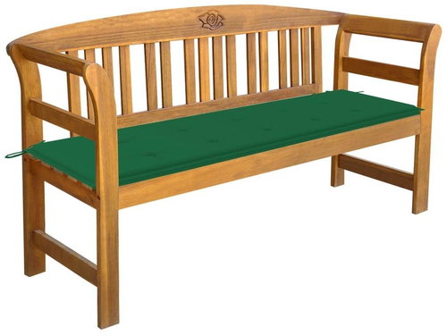 Garden Bench With Cushion 157 cm Solid Acacia Wood 3064271 - Garden Bench - Main image