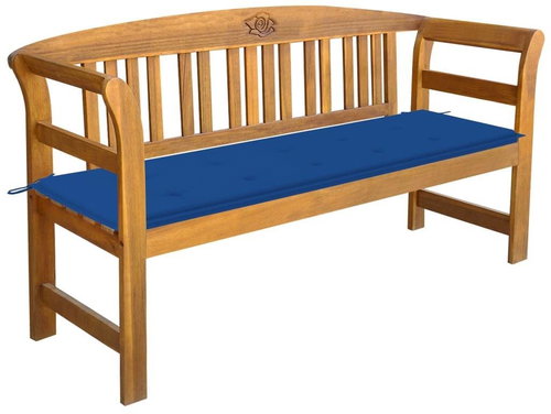 Garden Bench With Cushion 157 cm Solid Acacia Wood 3064276 - Garden Bench - Main image