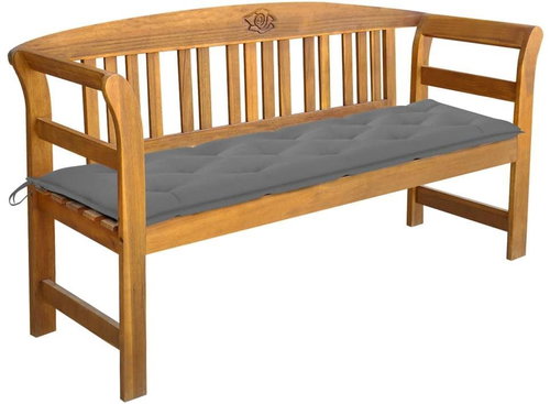 Garden Bench With Cushion 157 cm Solid Acacia Wood 3064282 - Garden Bench - Main image