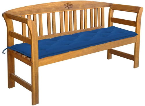 Garden Bench With Cushion 157 cm Solid Acacia Wood 3064291 - Garden Bench - Main image