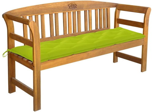 Garden Bench With Cushion 157 cm Solid Acacia Wood 3064292 - Garden Bench - Main image