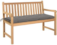 Garden Bench with Grey Cushion 120cm Solid Teak 3062692 - Garden Bench