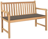 Garden Bench with Taupe Cushion 120cm Solid Teak 3062684 - Garden Bench