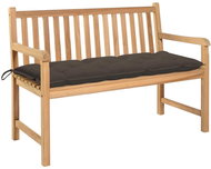 Garden Bench with Taupe Cushion 120cm Solid Teak 3062699 - Garden Bench