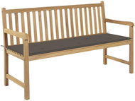 Garden Bench with Taupe Cushion 150cm Solid Teak 3062711 - Garden Bench