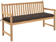 Garden Bench with Taupe Cushion 150cm Solid Teak 3062726 - Garden Bench