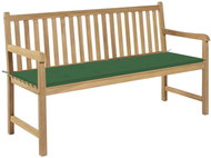 Garden Bench with Green Cushion 150cm Solid Teak 3062708 - Garden Bench