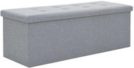 Skládací úložná lavice umělý len 110 × 38 × 38 cm světle šedá - Lavice
