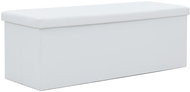 Skládací úložná lavice z umělé kůže 110 × 38 × 38 cm bílá - Lavice