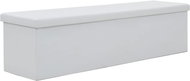 Skládací úložná lavice z umělé kůže 150 × 38 × 38 cm bílá - Lavice