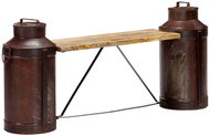 Lavice s konvemi na mléko 150 × 33 × 64 cm masivní mangovník - Lavice