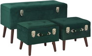 Stoličky s úložným prostorem 3 ks zelené sametové - Stolička