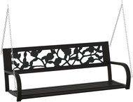 SHUMEE Zahradní houpací lavice 125 cm ocel a plast černá - Zahradní lavice