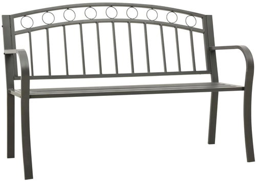 SHUMEE Zahradní lavice šedá 120 cm ocel - Zahradní lavice - Main image