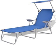 Garden deck chair with blue steel roof - Garden Lounger