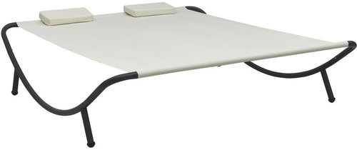 Garden chaise lounge textile cream - Garden Bed - Main image