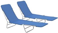 Garden Lounger Folding garden chairs 2 pcs steel and blue fabric - Zahradní lehátko