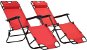 Garden Lounger Folding Garden Chairs 2 pcs with Footrest Steel Red - Zahradní lehátko