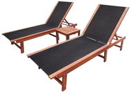 Garden Chairs 2 pcs with a Table, Solid Acacia and Textiles - Garden Lounger