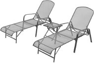 Garden Chairs 2 pcs with Table Steel Anthracite - Garden Lounger