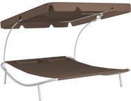 Garden Bed with Canopy and Pillows Brown - Garden Lounger