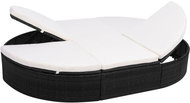 Garden bed with cushion polyrattan black - Garden Bed