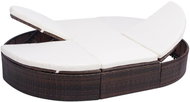 Garden bed with cushion polyrattan brown - Garden Bed