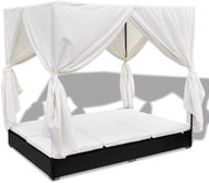 Garden bed with curtains polyrattan black - Garden Bed