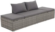 Garden Lounger Grey 195 x 60cm Polyrattan - Garden Sofa