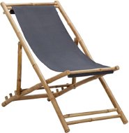 Garden Chair Bamboo garden chair and dark gray canvas - Zahradní křeslo