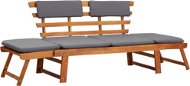 Garden day bed 2 in 1 with cushions 190 cm solid acacia - Garden Bench
