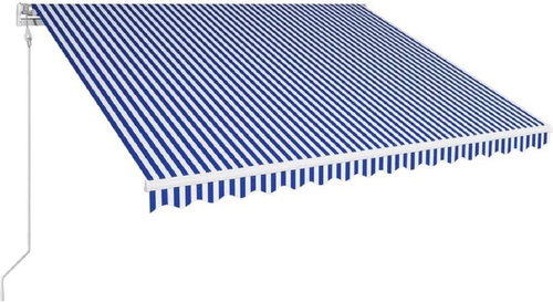 Automatic retractable awning 450 x 300 cm blue-white - Awning - Main image
