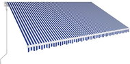 Automatic retractable awning 500 x 300 cm blue-white - Awning