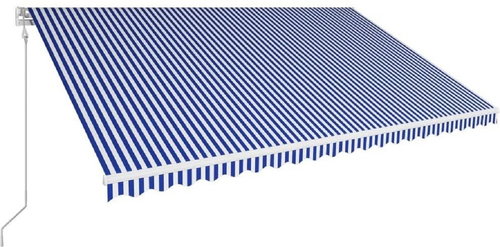 Automatic retractable awning 500 x 300 cm blue-white - Awning - Main image