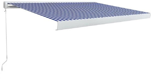 Cassette awning for manual operation 300 x 250 cm blue-white - Awning - Main image