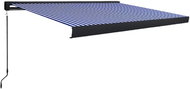 Cassette awning for manual operation 300 x 250 cm blue-white - Awning