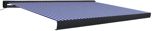 Cassette Awning with Motor 400 x 300cm Blue-white - Awning - Main image