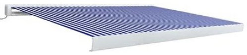 Cassette Awning with Motor 450 x 300cm Blue-white - Awning - Main image