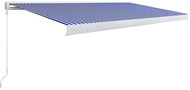 Kazetová markýza s ručním ovládáním 500 x 300 cm modro-bílá - Markýza