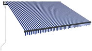 Markýza s větrným senzorem a LED světlem 300 x 250 cm modrobílá - Markýza