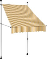 Ručně zatahovací markýza 100 cm oranžovo-bílé pruhy - Markýza
