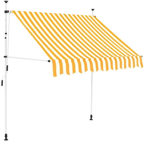 Ručně zatahovací markýza 200 cm žluto-bílé pruhy - Markýza - Main image