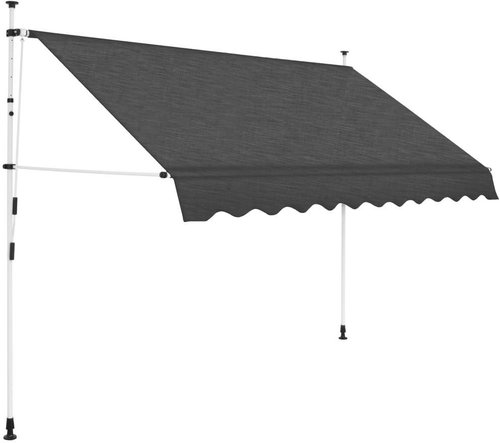 Ručně zatahovací markýza 250 cm antracitová - Markýza - Main image