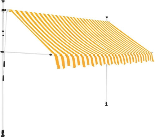 SHUMEE Markýza, žluto-bílé pruhy 250cm - Markýza - Main image